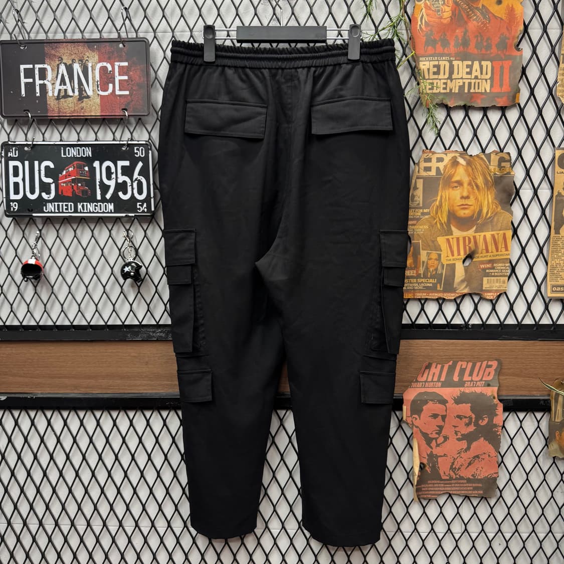 18S/S 준지 울 블렌드 카고 팬츠 블랙 상품이미지2
