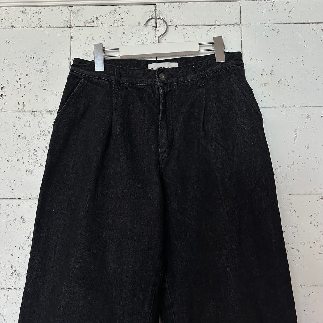 30 비슬로우 와이드 데님 흑청 상품이미지2