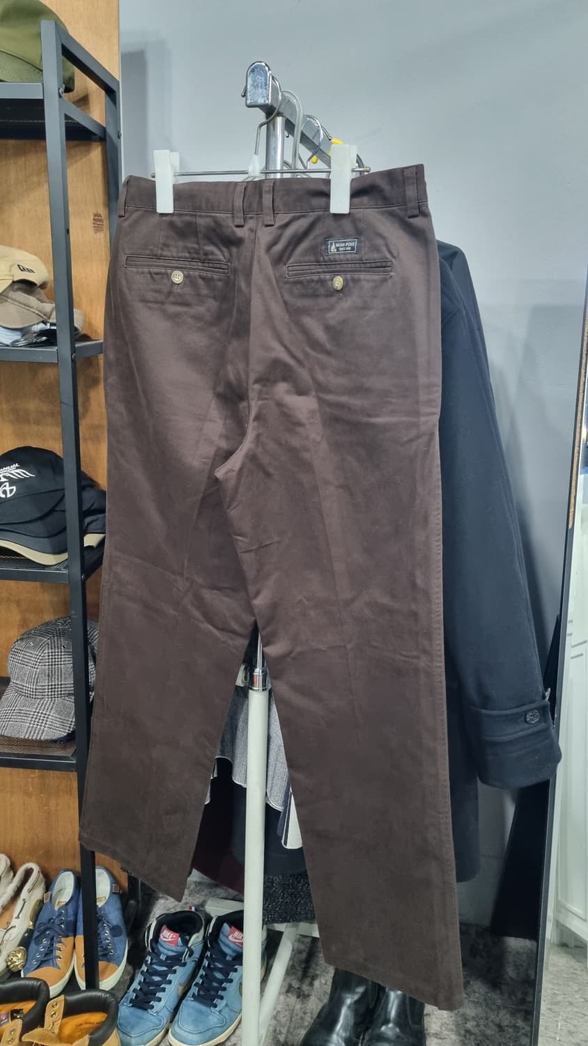 bean pole) 레트로 밤색 투턱 면바지 허리단면40(31)기장102 상품이미지3