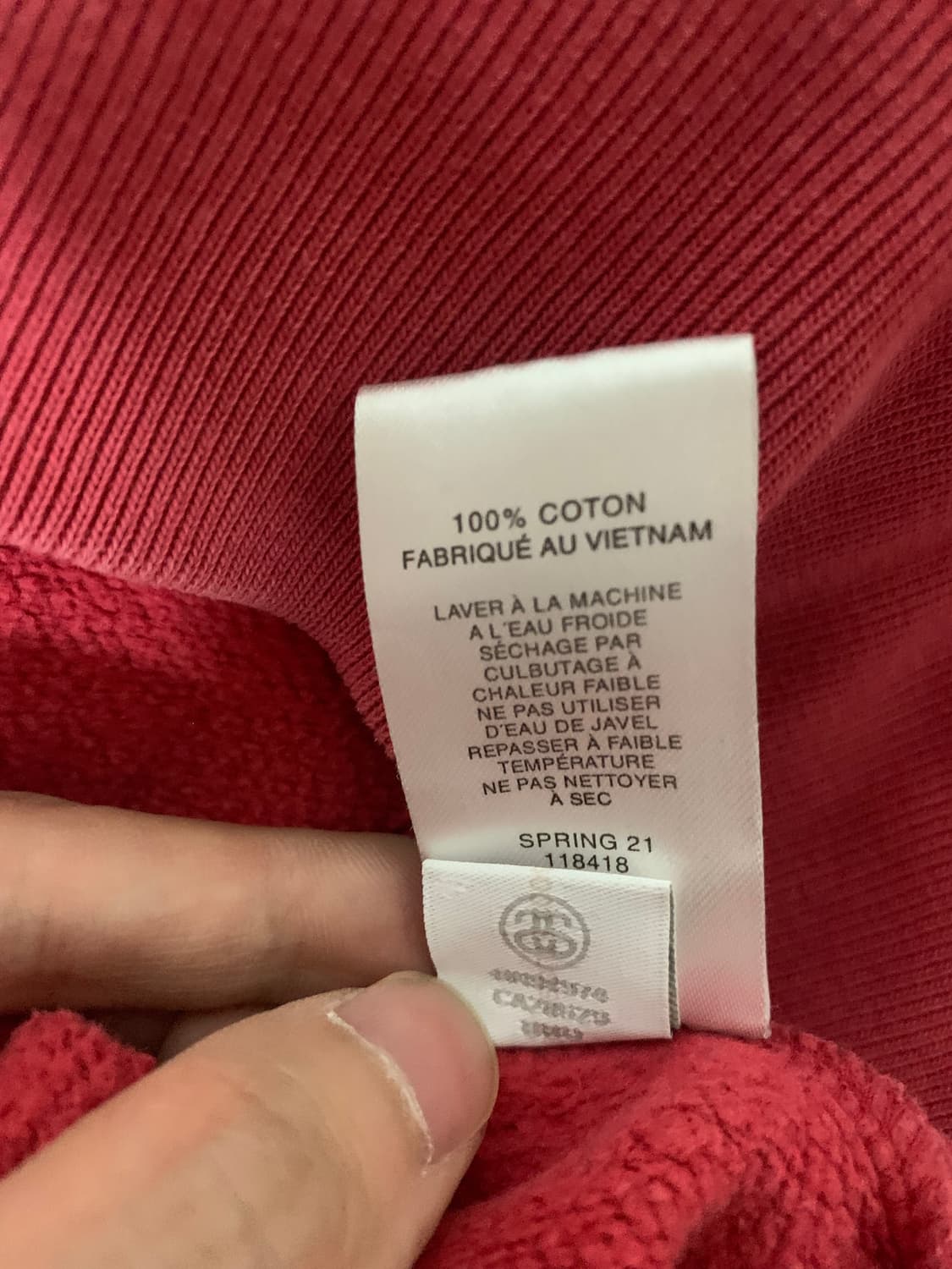 스투시 반집업 맨투맨 레드(XL) 상품이미지4