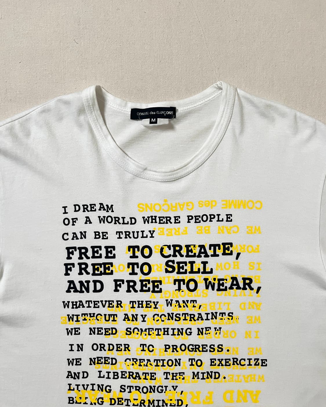 꼼데가르송 자유의 시 리버스프린팅 티셔츠 comme des garcons 상품이미지5