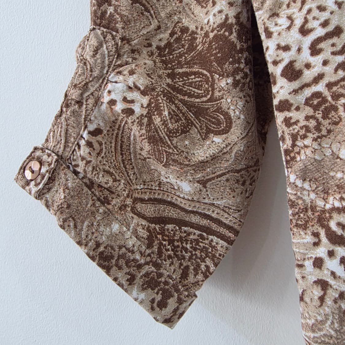 erika 브라운 페이즐리 패턴 7부 셔츠 상품이미지5