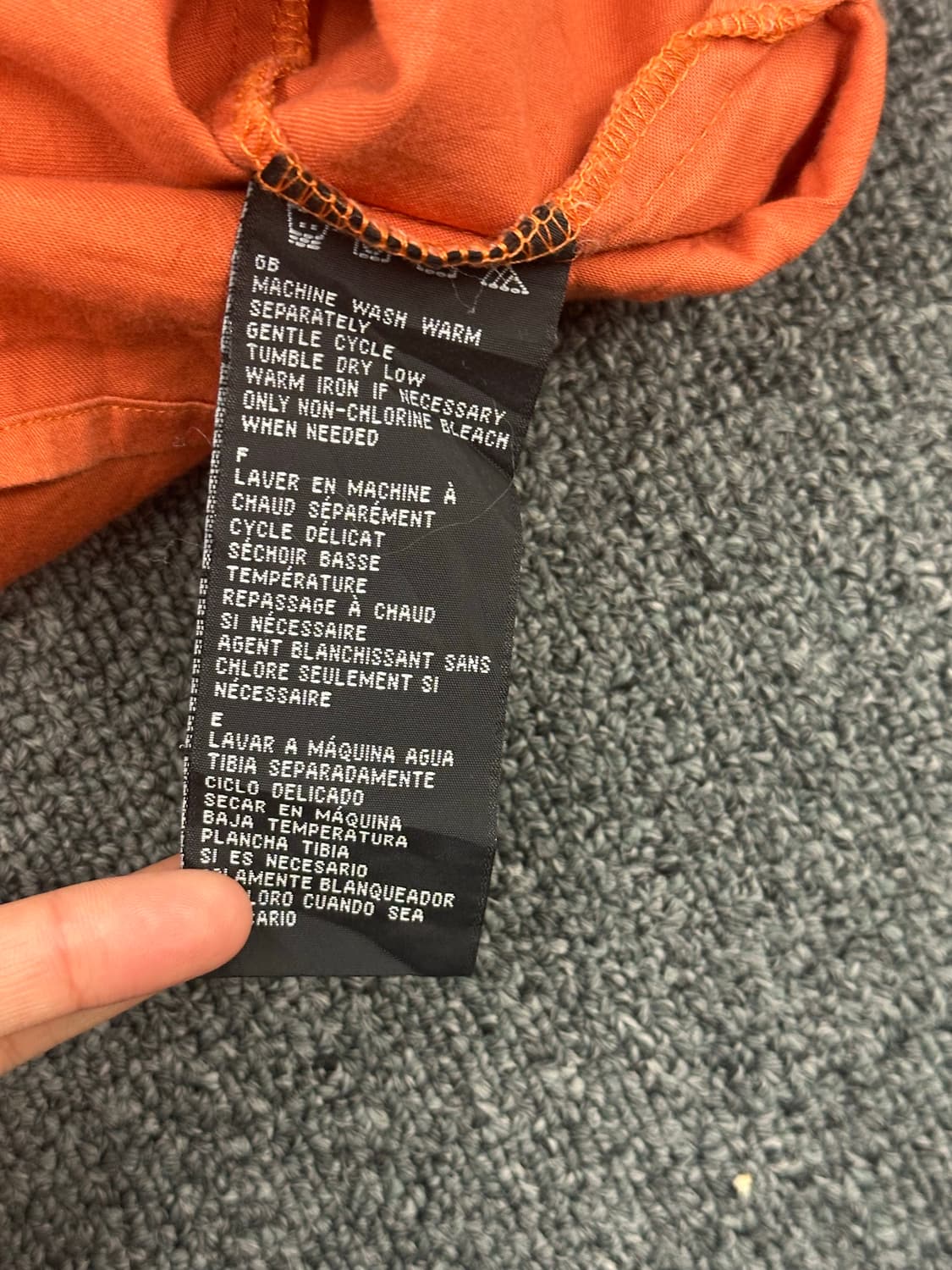 L)할리데이비슨 vintage 자수 디테일 오렌지 워크 반팔셔츠 상품이미지4