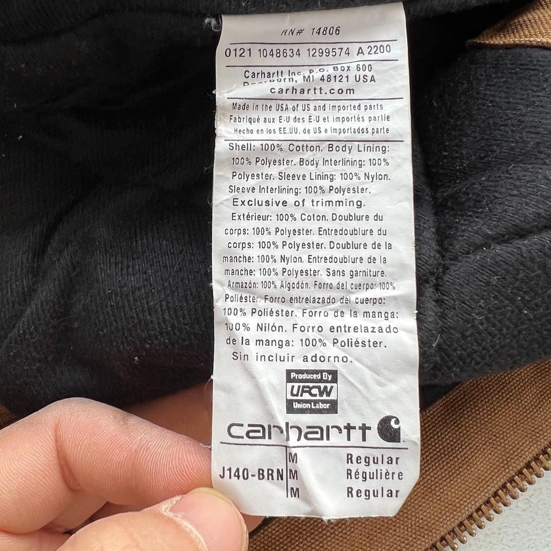 칼하트 J140 해밀턴브라운 덕액티브자켓 상품이미지9