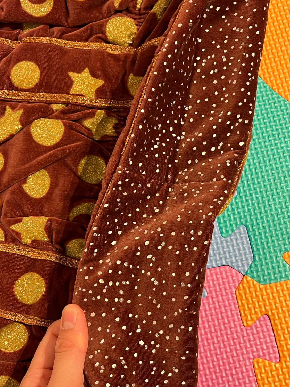 츠모리치사토 네코별 벨벳 토트백 🐒브라운 상품이미지8