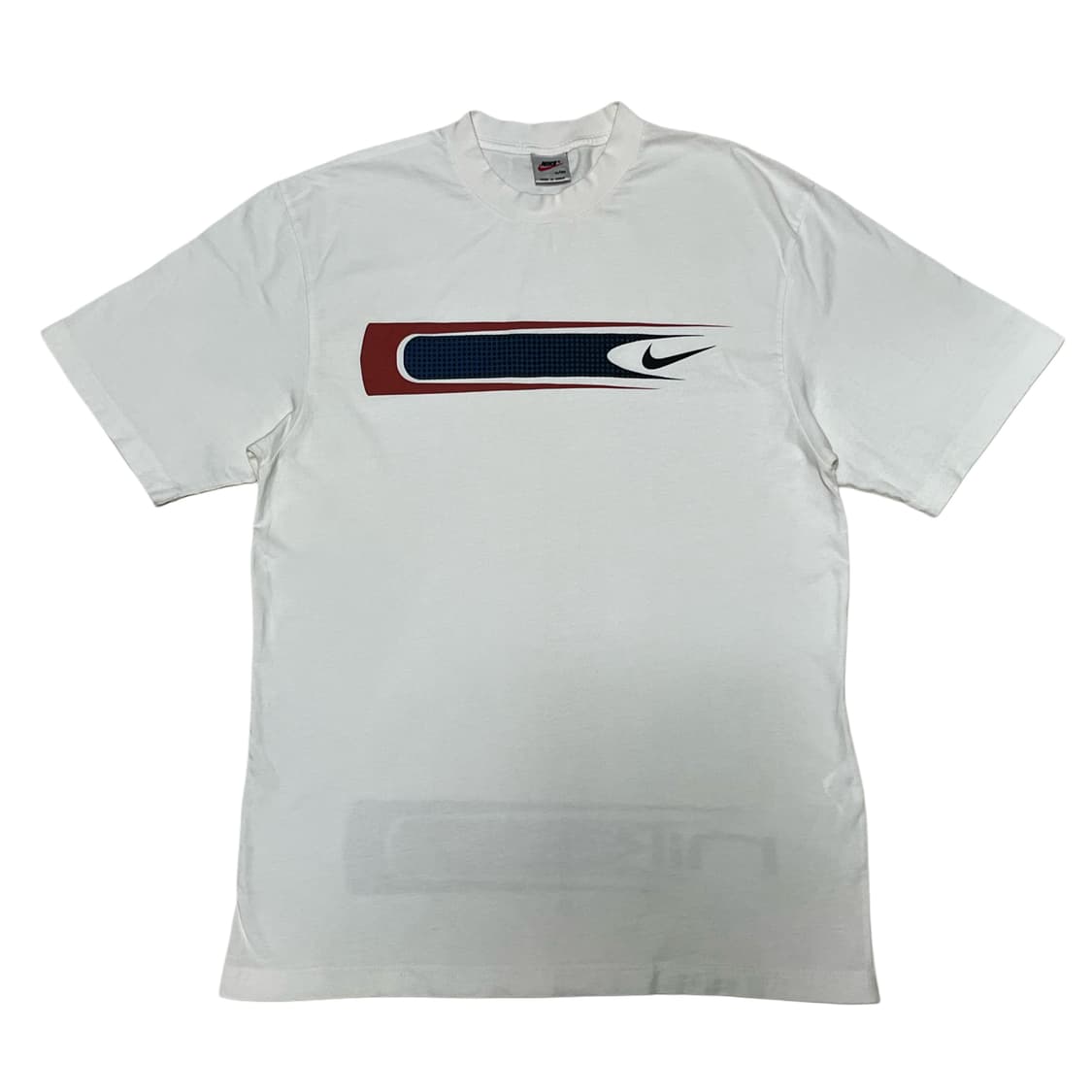 빈티지 나이키 1990년대 Y2K 트리컬러 스피드 그래픽 티셔츠입니다.  상품이미지1
