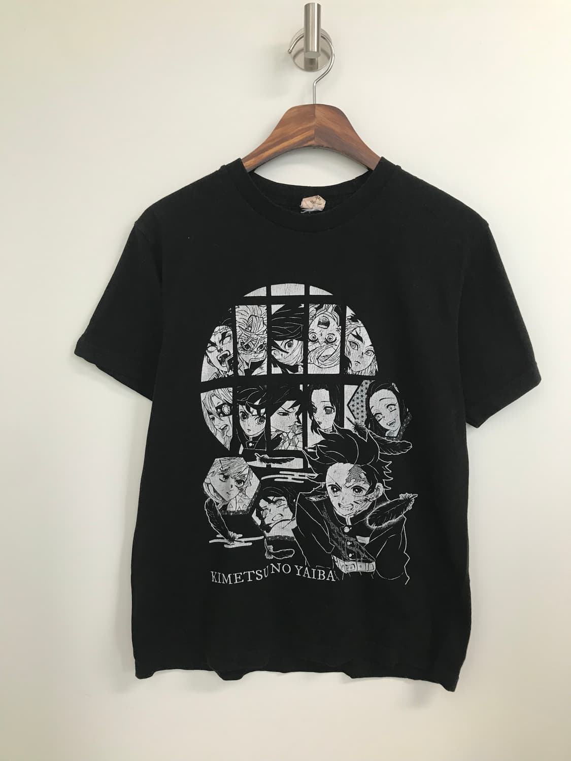 Vintage 귀멸의 칼날 블랙 오타쿠 티셔츠 상품이미지2