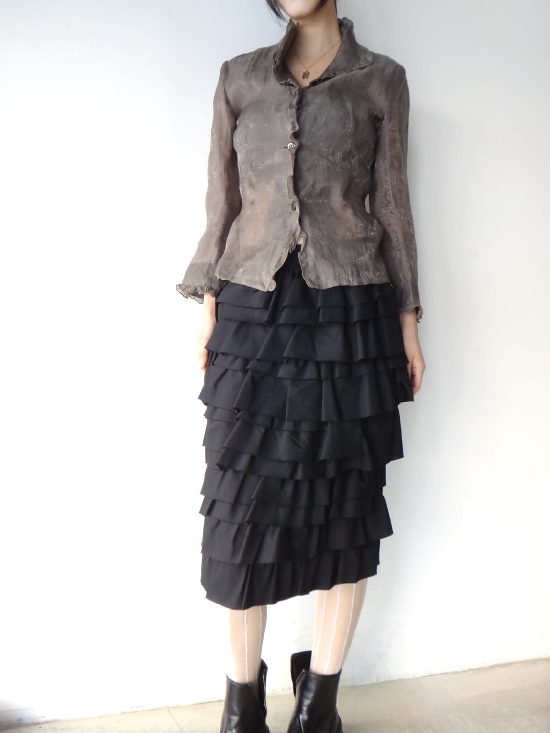 Paisley queen blouse / khaki brown 상품이미지5