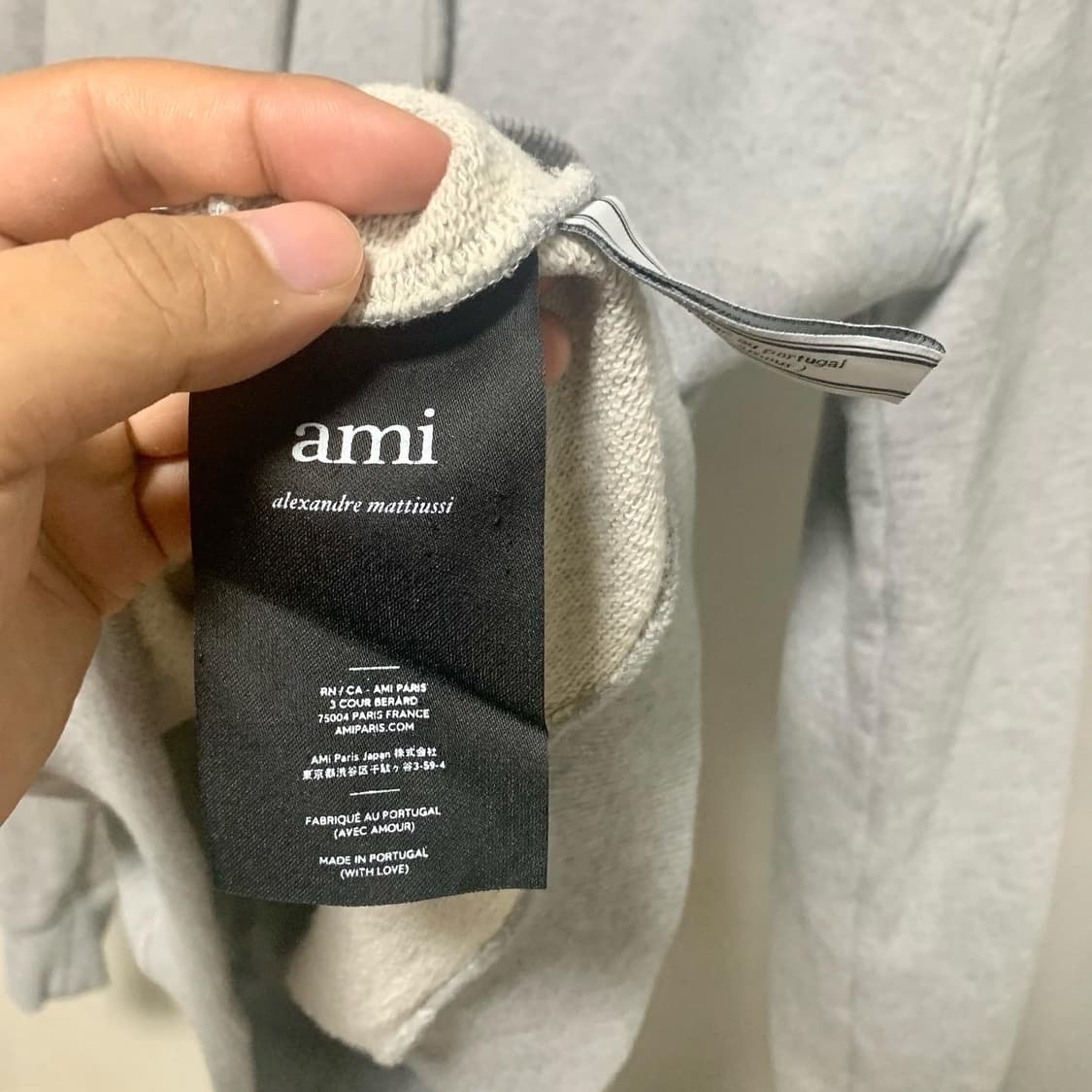 아미 스몰 하트 로고 후드티 그레이 상품이미지6