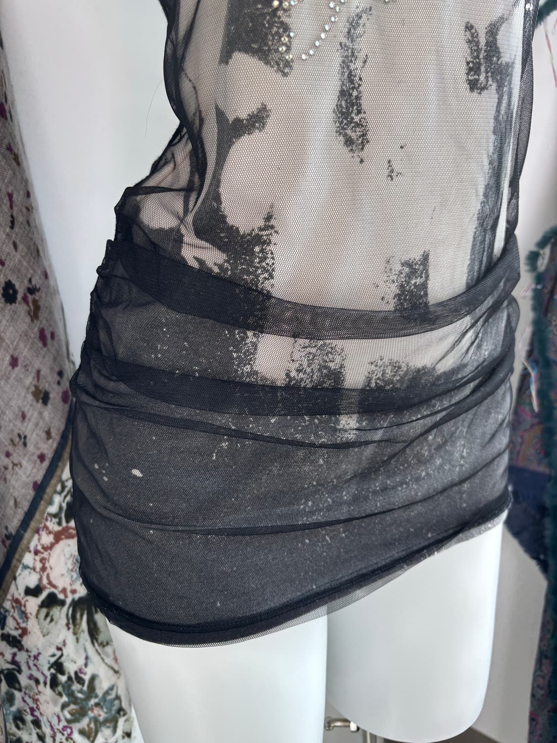 Y2k 느와르 베일 슬리브리스 상품이미지5