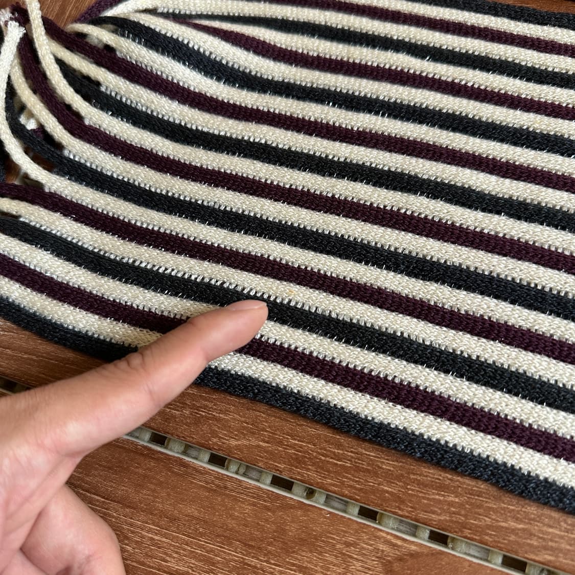 Matsui knit striped fringe muffler 상품이미지7