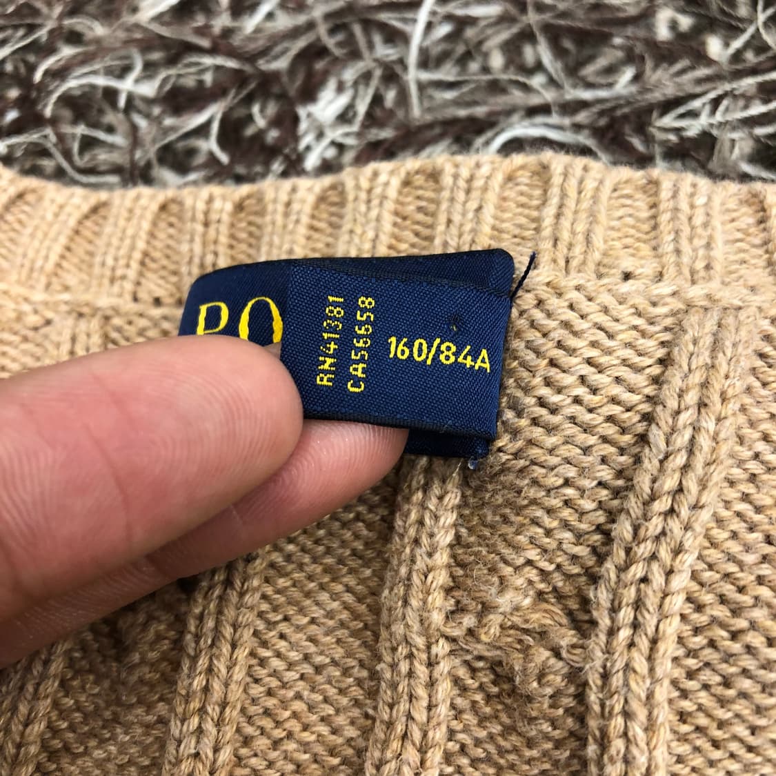 폴로 랄프로렌 베이지 케이블 니트 상품이미지4