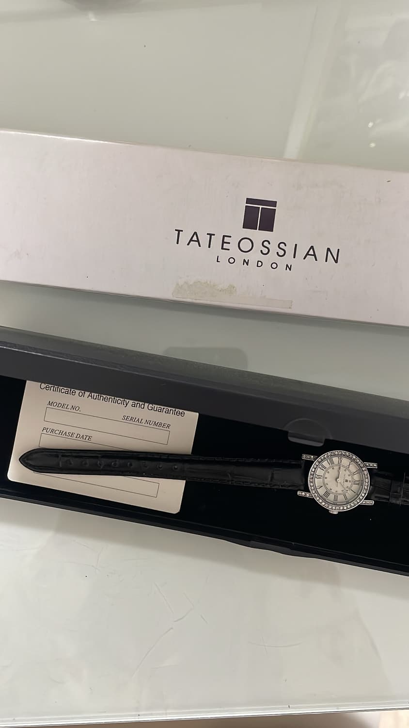 타테오시안 런던 여성용 가죽 시계 블랙 새제품 상품이미지2