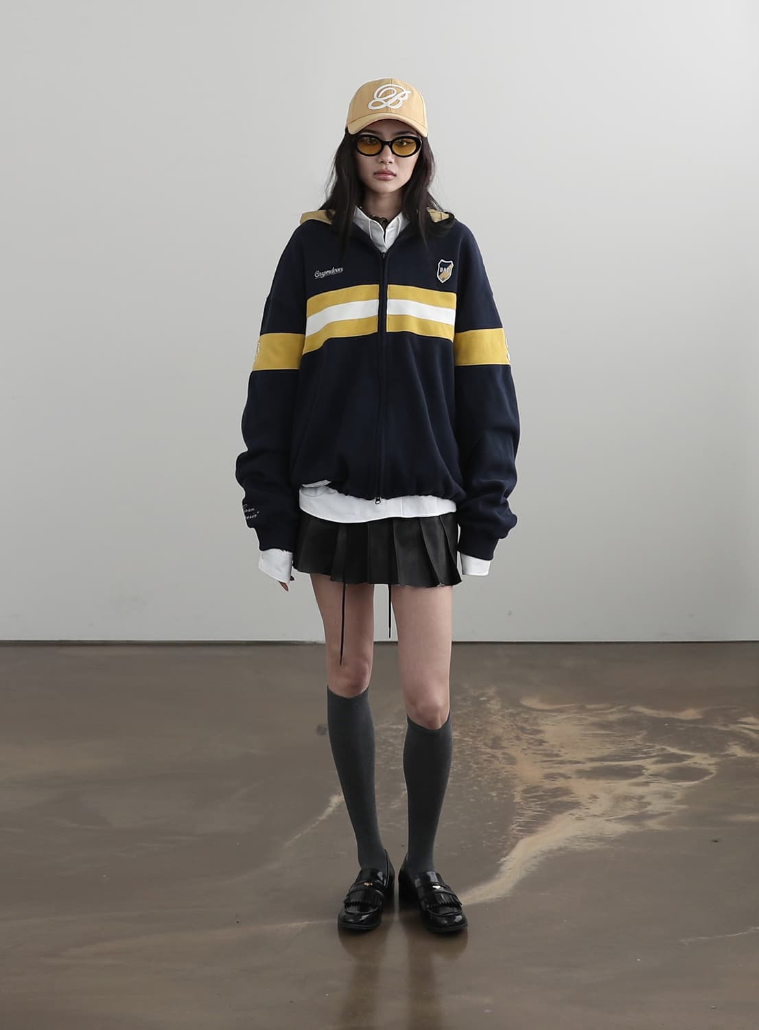 배드블러드 스포츠 럭비 후드집업 - 네이비 M 상품이미지1