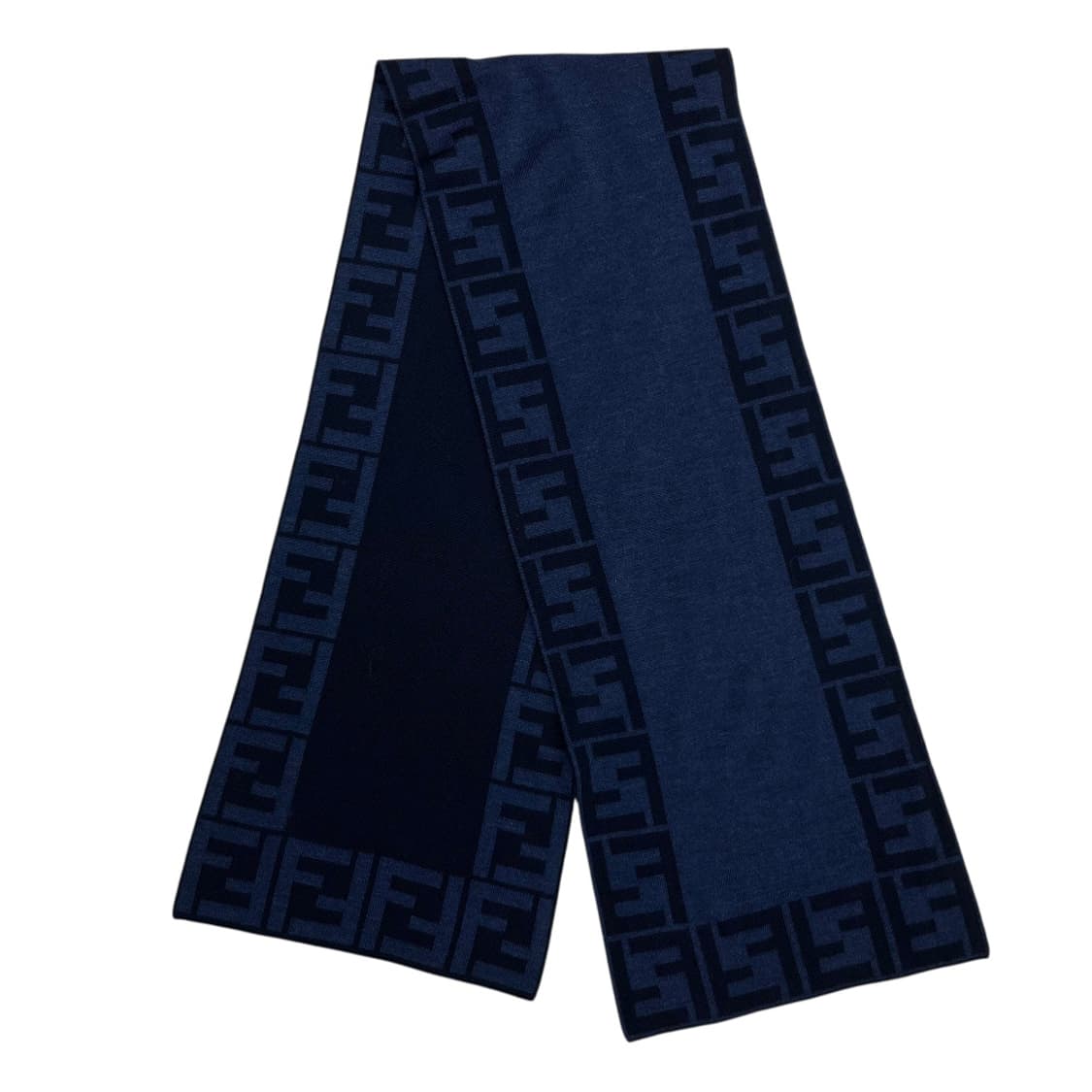 펜디 FF로고 딥블루배색 네이비 머플러 상품이미지4