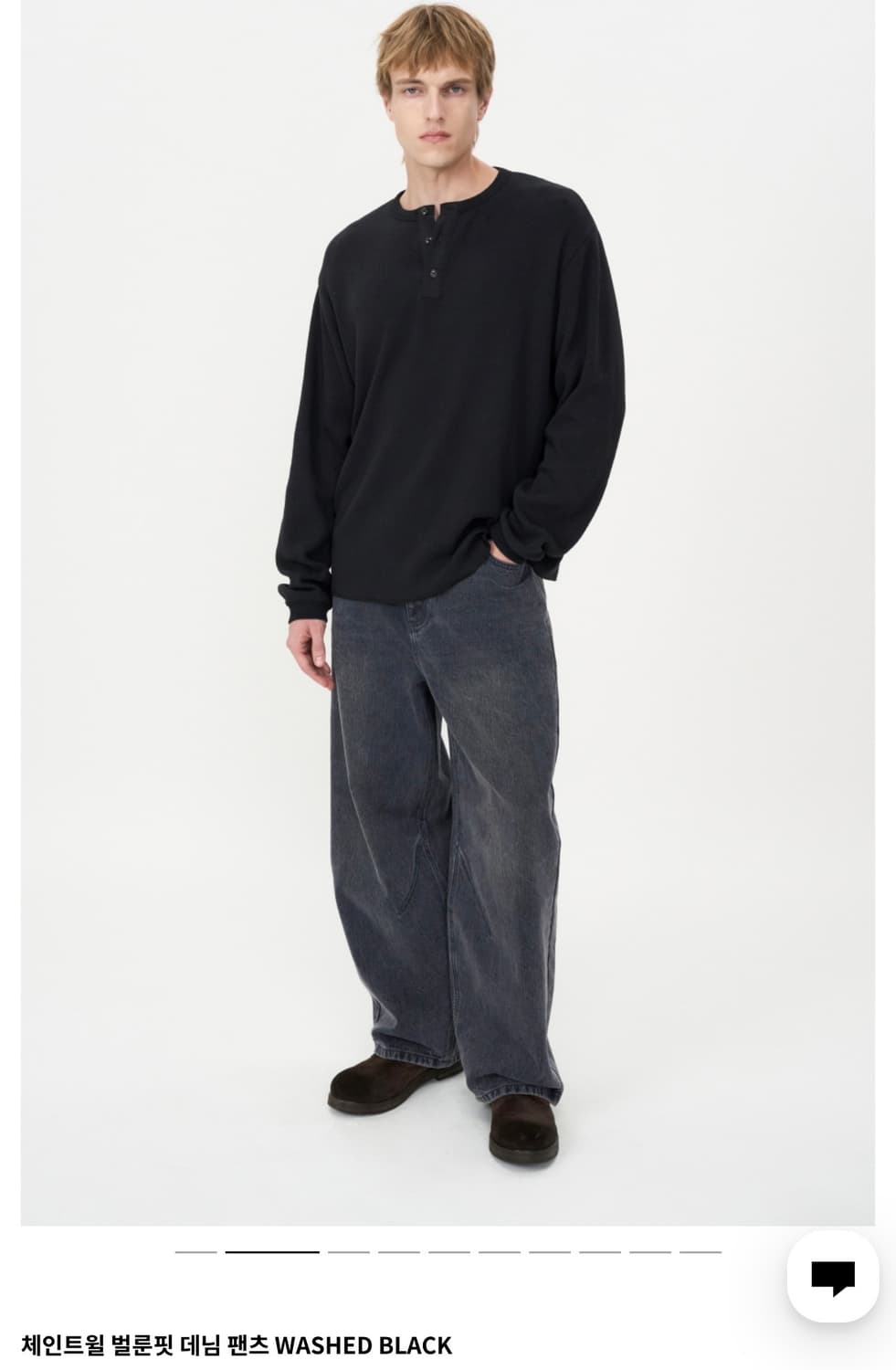 체인트윌 벌룬핏 데님 팬츠 WASHED BLACK L사이즈 상품이미지1
