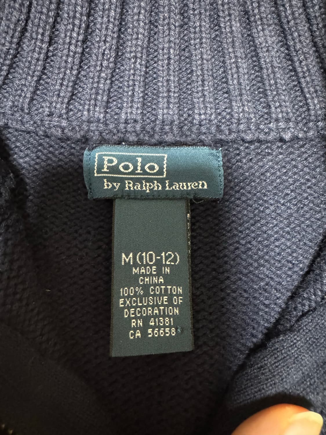 폴로랄프로렌 반집업 네이비 M 상품이미지4