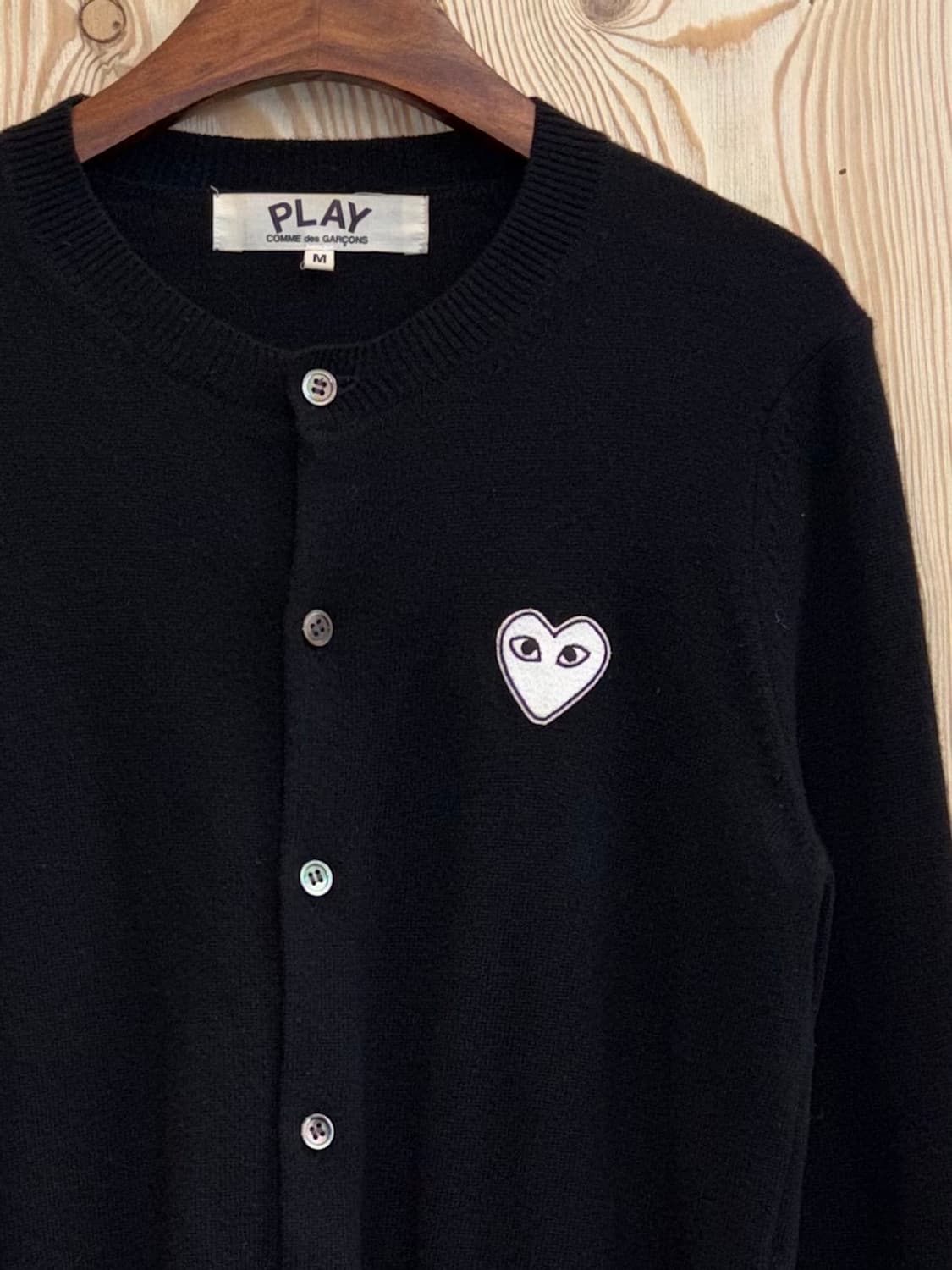 꼼데가르송 화이트 하트 울 가디건  상품이미지2