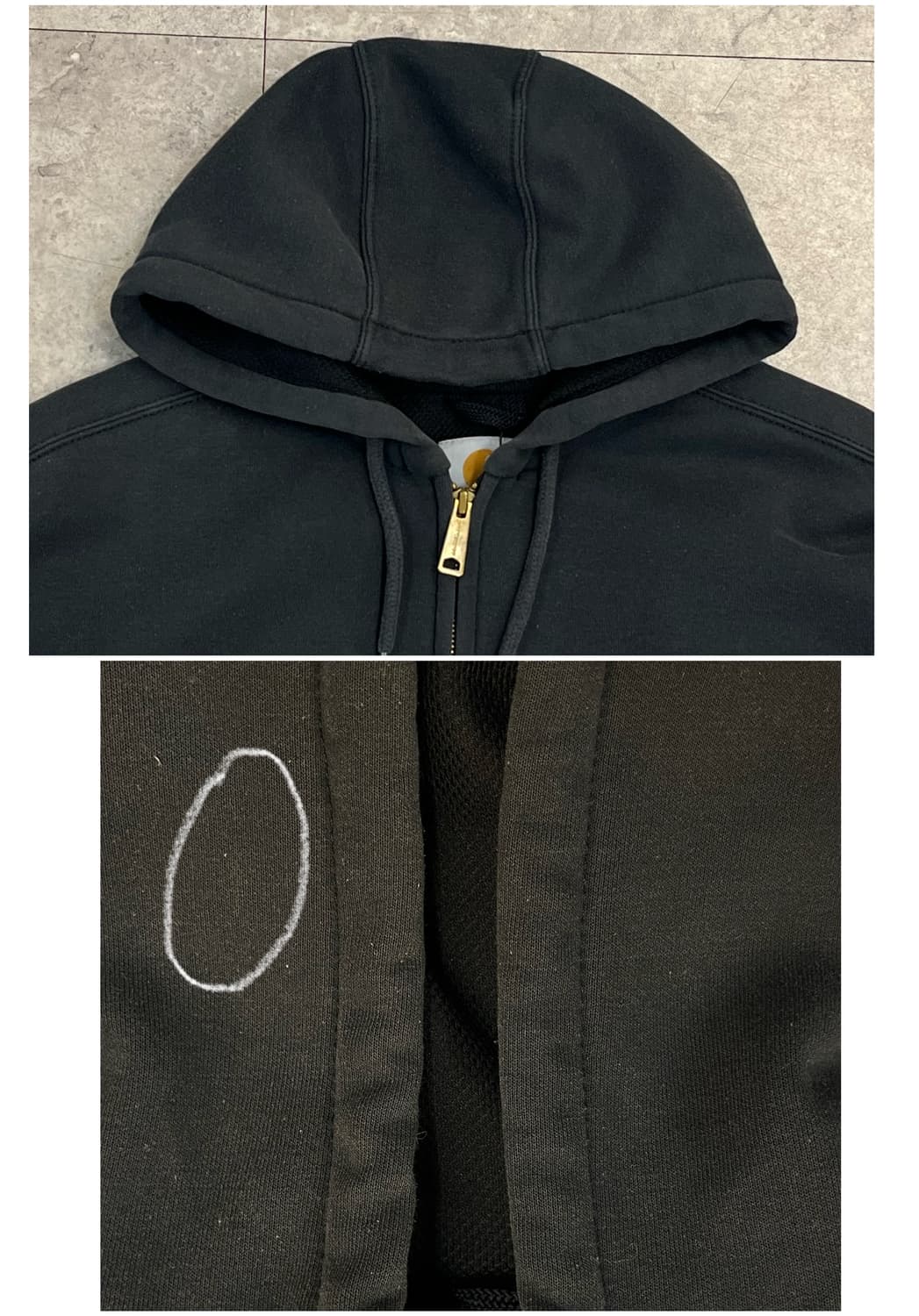 칼하트 후드집업 블랙 S #csz2461 상품이미지5