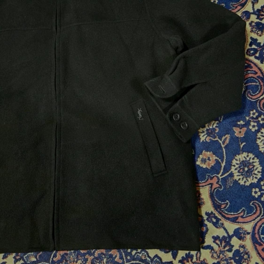 빈티지-입생로랑(YSL) 라이센스 클래식 울 집업 블루종 숏 자켓 상품이미지6