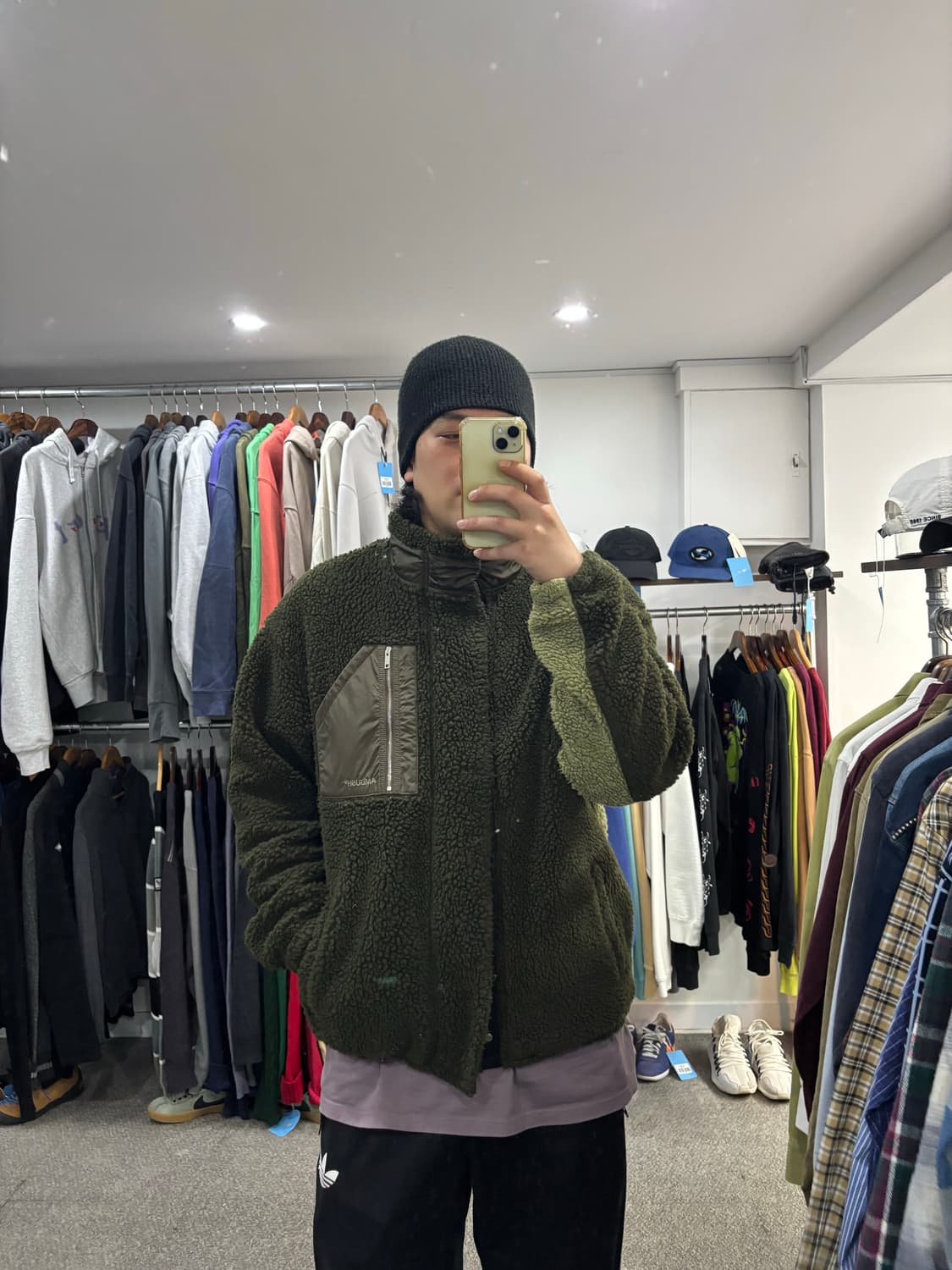 앰부쉬 투톤 하이넥 시어링 자켓 상품이미지8