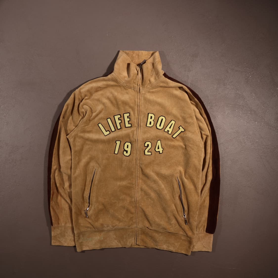 일본빈티지 그런지 벨벳 집업자켓 상품이미지1