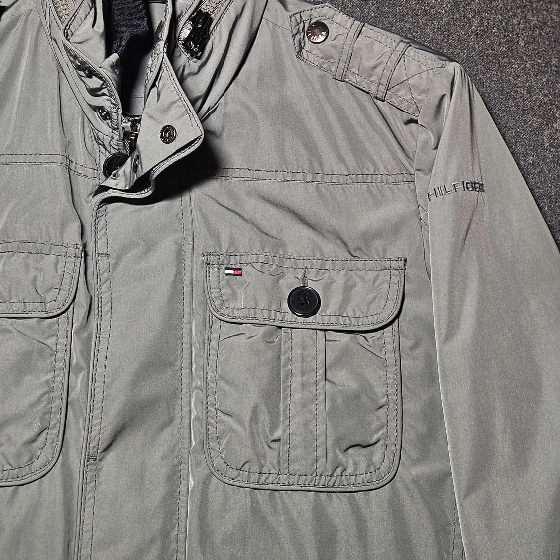 타미힐피거 포켓 야상 자켓 S 회색 상품이미지2