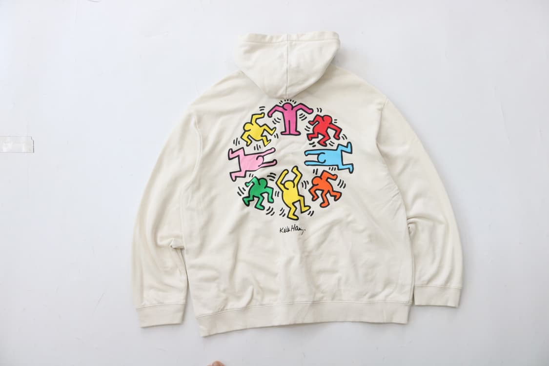 H&M x 키스해링 콜라보 릴렉스핏 그래픽 후드티 (XL) 상품이미지2