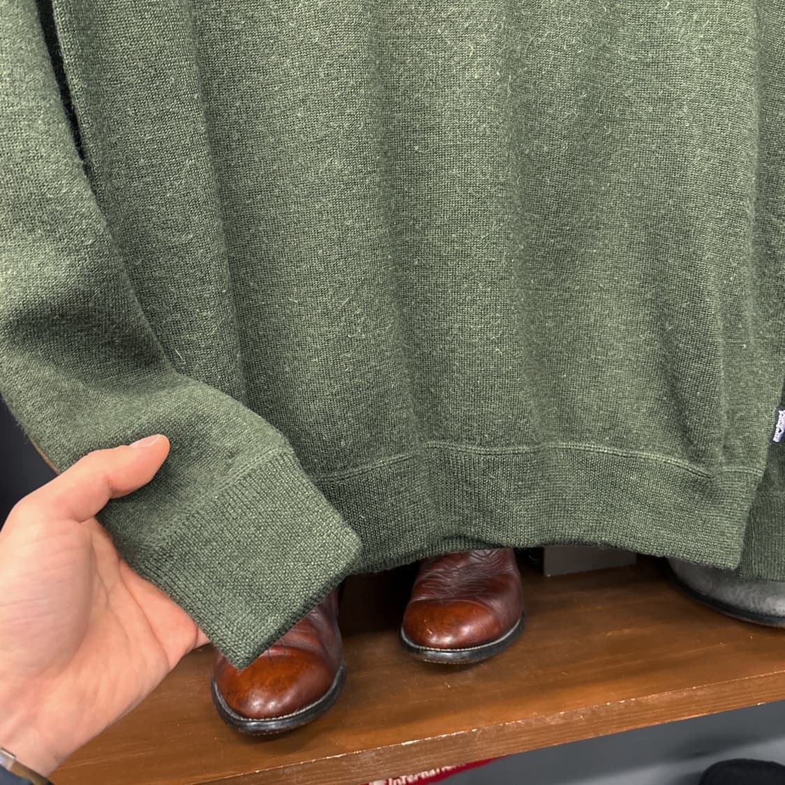 파타고니아 메리노울 코만도 니트 플리스 스웻셔츠 올리브 N885 상품이미지6