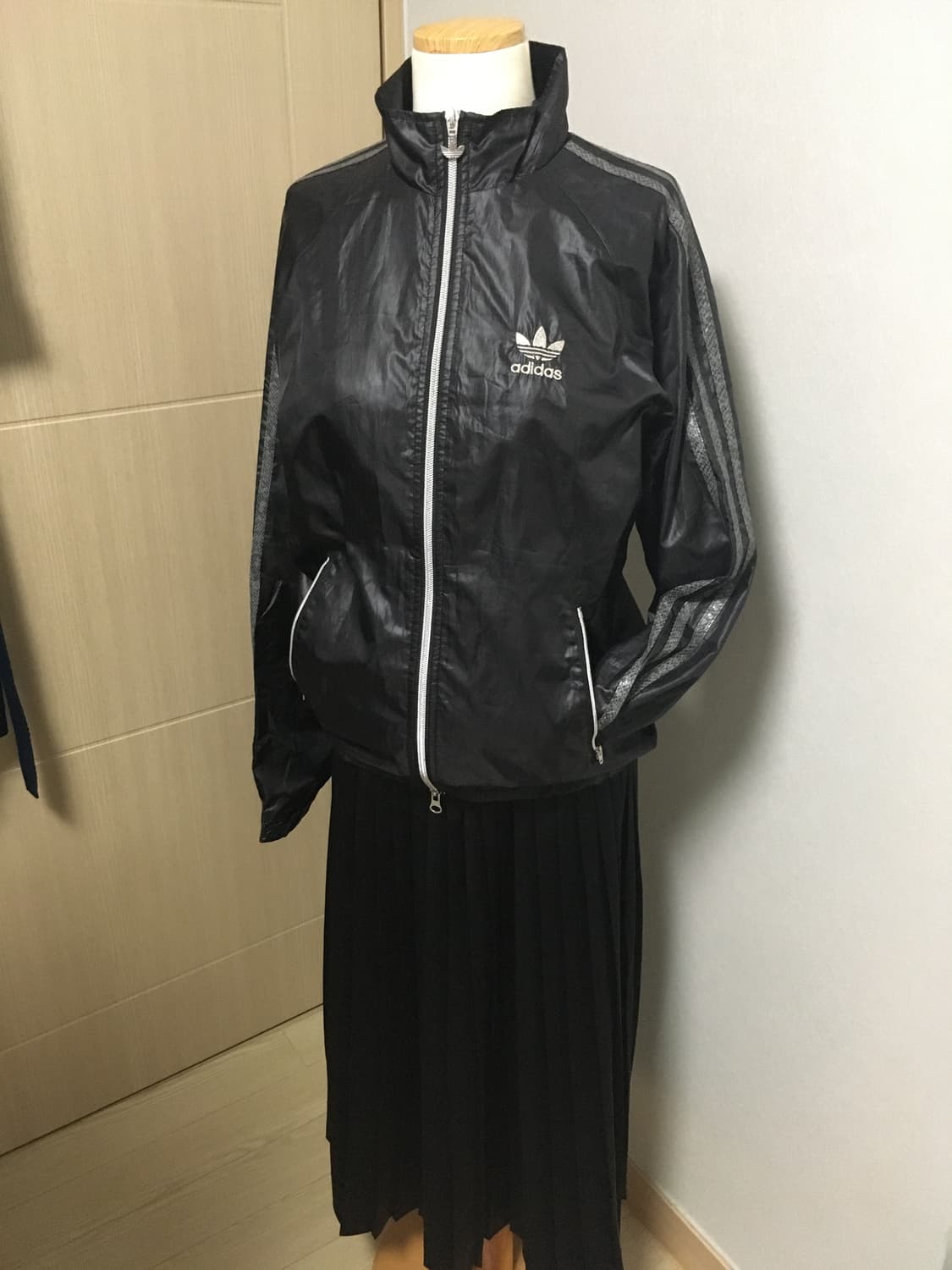 S 일본빈티지 유니클로 cos 플리츠 양면 스커트 블랙 상품이미지4