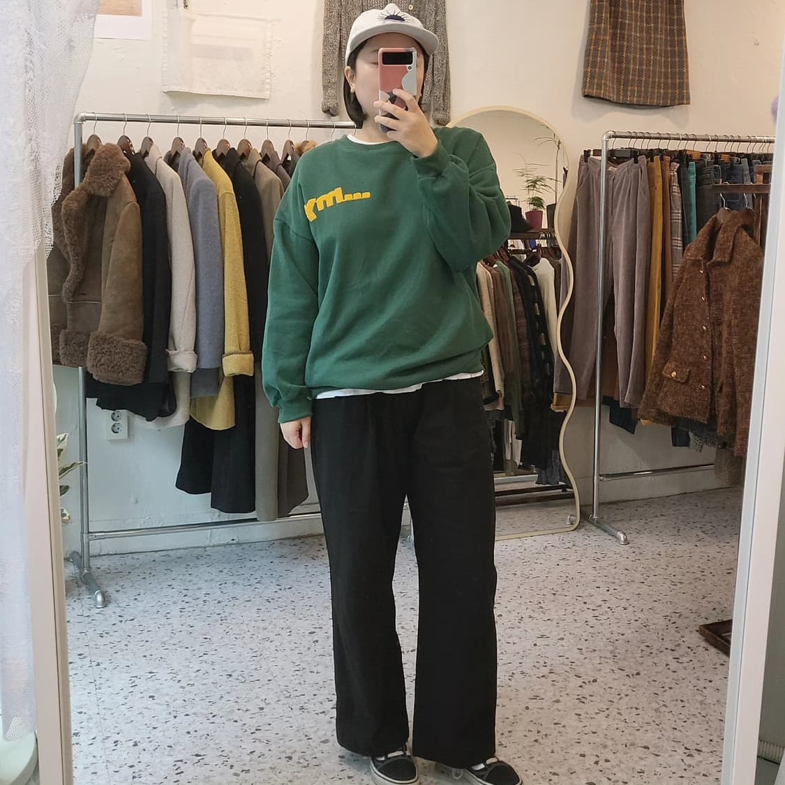 Gorge 딥그린 부클레터링 기모 맨투맨 상품이미지10