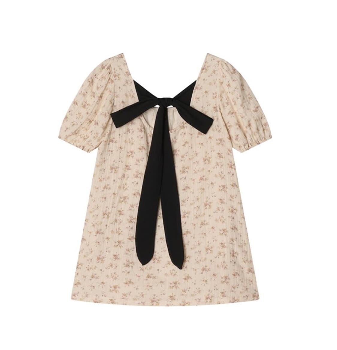 Black Tie Blouse Vintage Flower 상품이미지2