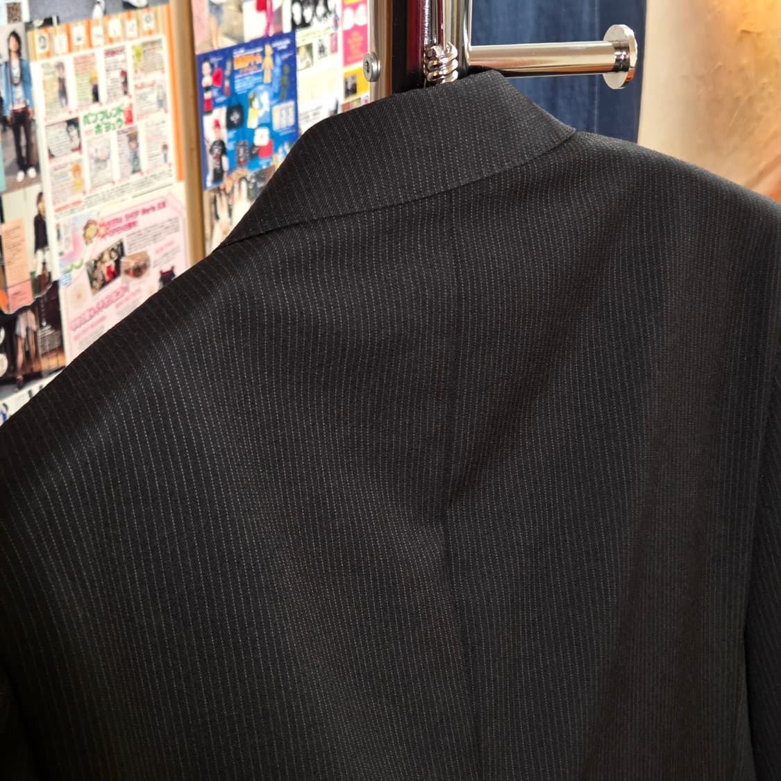JPN 빈티지 스트라이프 블랙 블레이저 상품이미지6