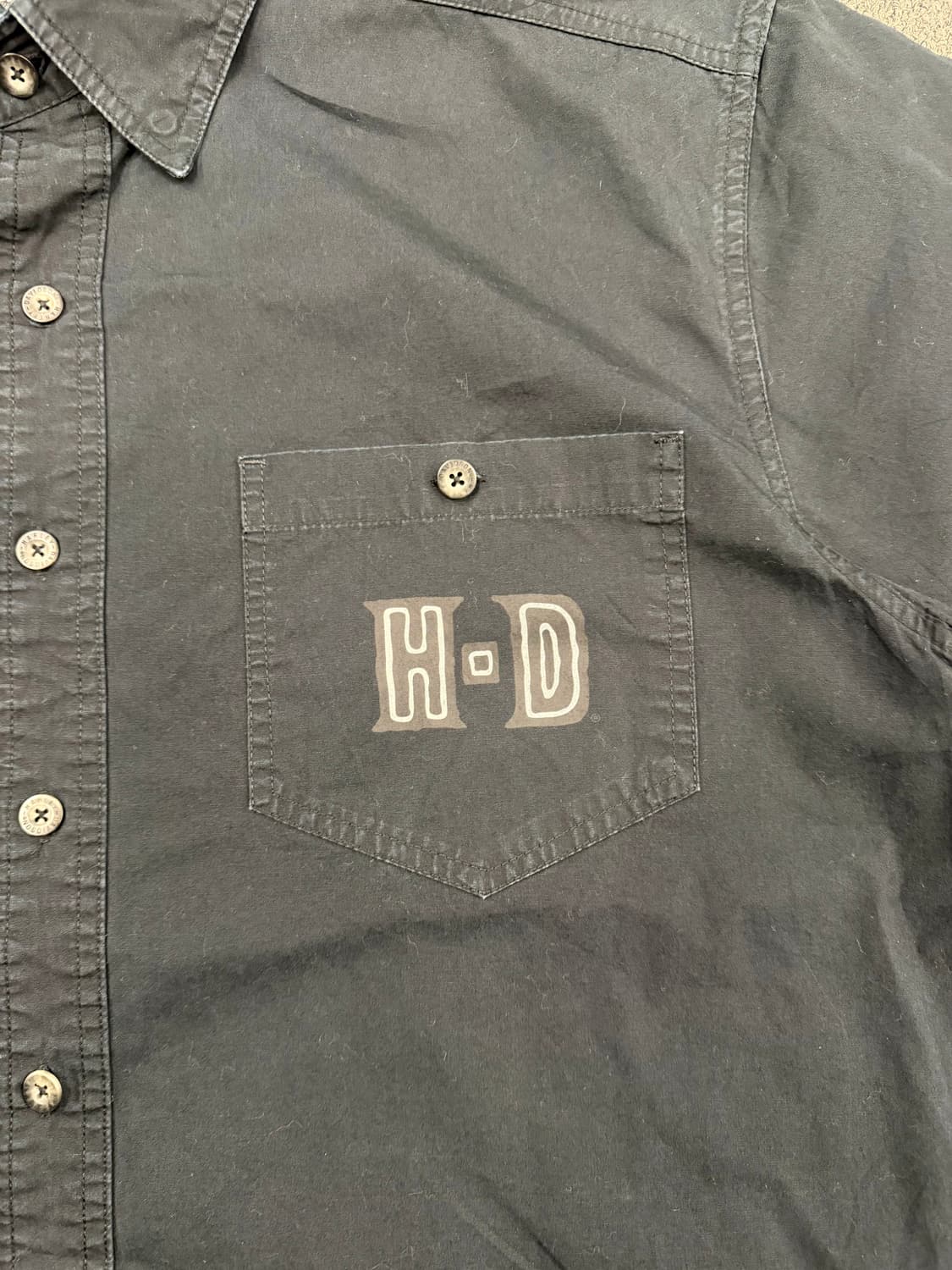 L)할리데이비슨 빈티지 프린팅 반팔 셔츠 상품이미지3