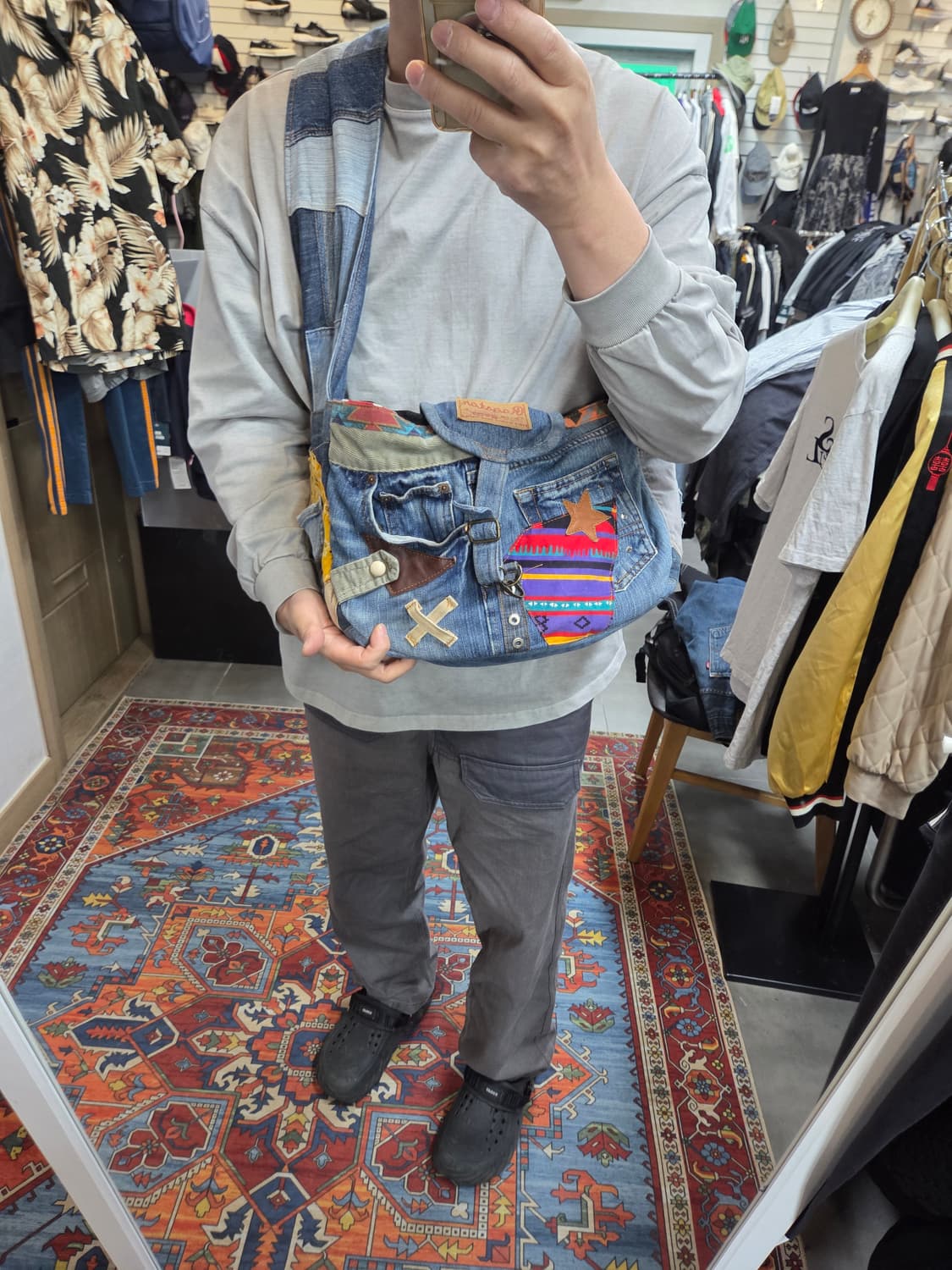 빈티지 ragstar 패치워크 데님 리폼 크로스백  상품이미지7