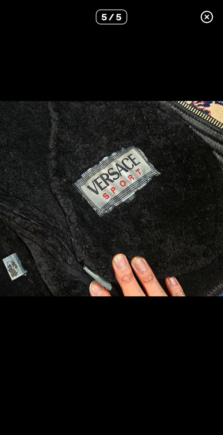 베르사체 90's 빈티지 워시드 가죽 양털 무스탕 상품이미지3