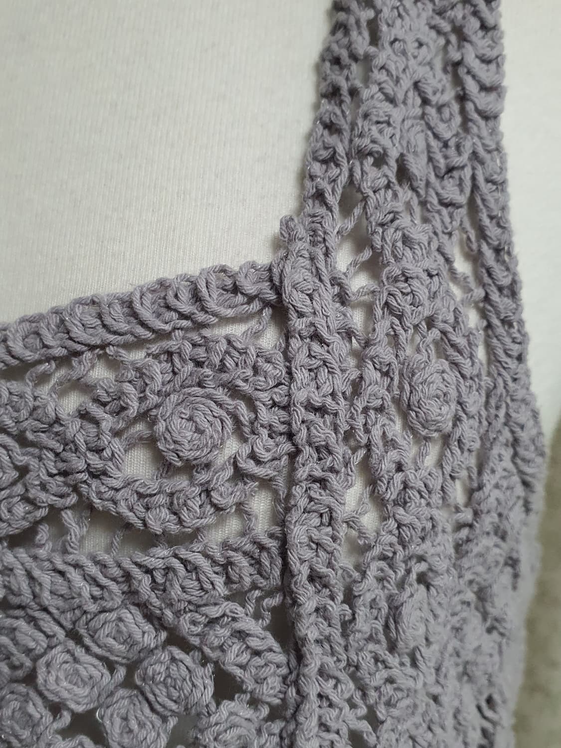 [일본빈티지] 크로셰 뜨개 민소매 탑 퍼플 상품이미지4