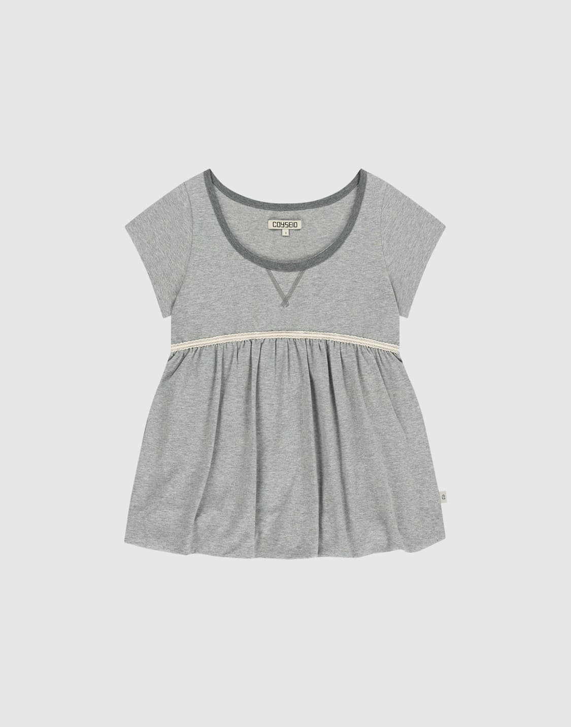 1 2 코이세이오 레이스 벌룬 티셔츠 멜란지그레이 미개봉 판매 상품이미지1