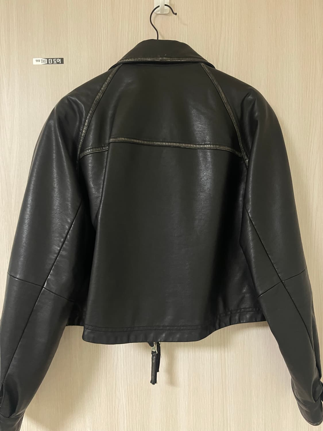 몽돌 빈티지 에코 레더 크롭 자켓 상품이미지5