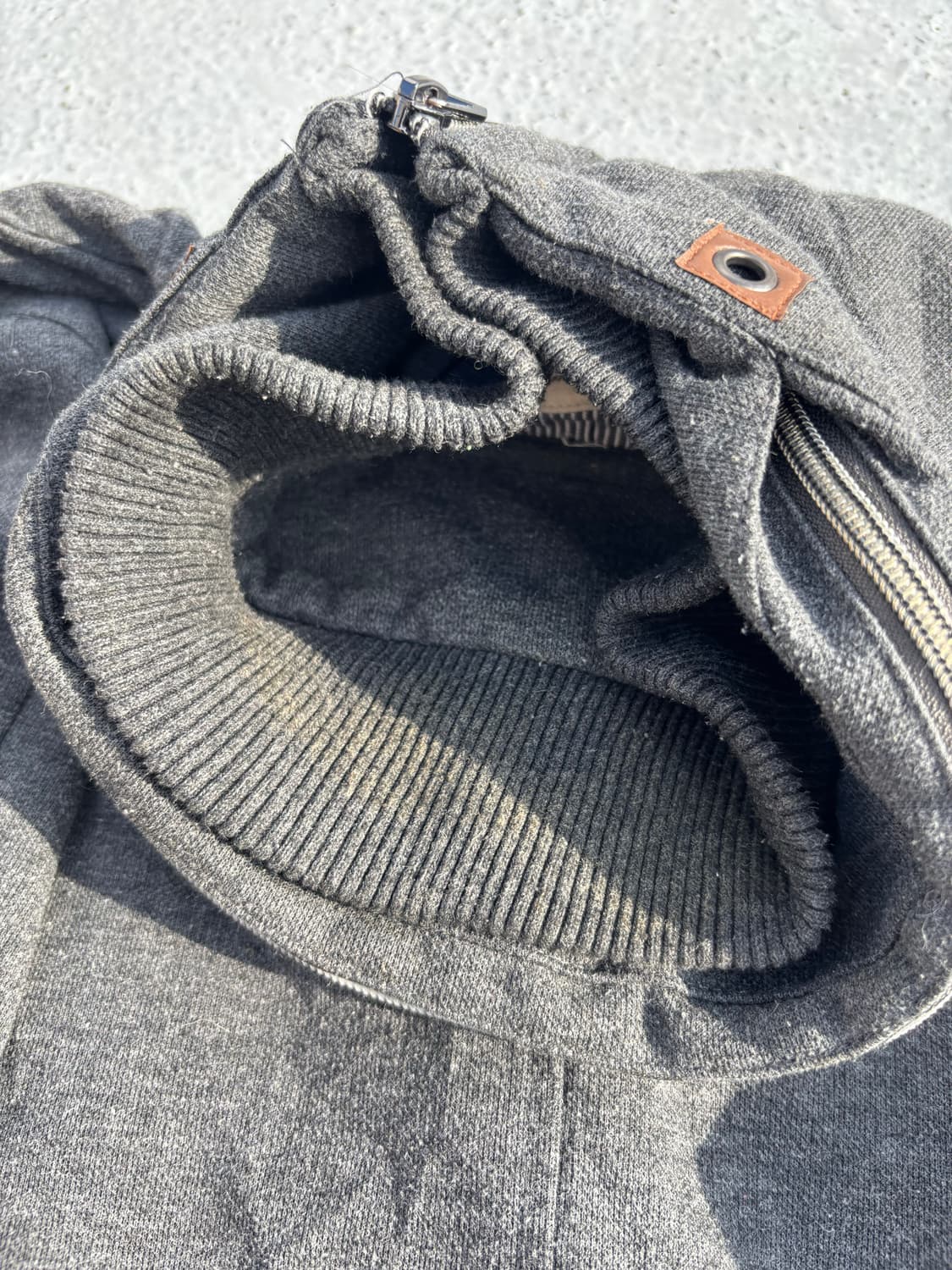 Y2K Bono-Hoodie Minimal Design Grey Zip  상품이미지7