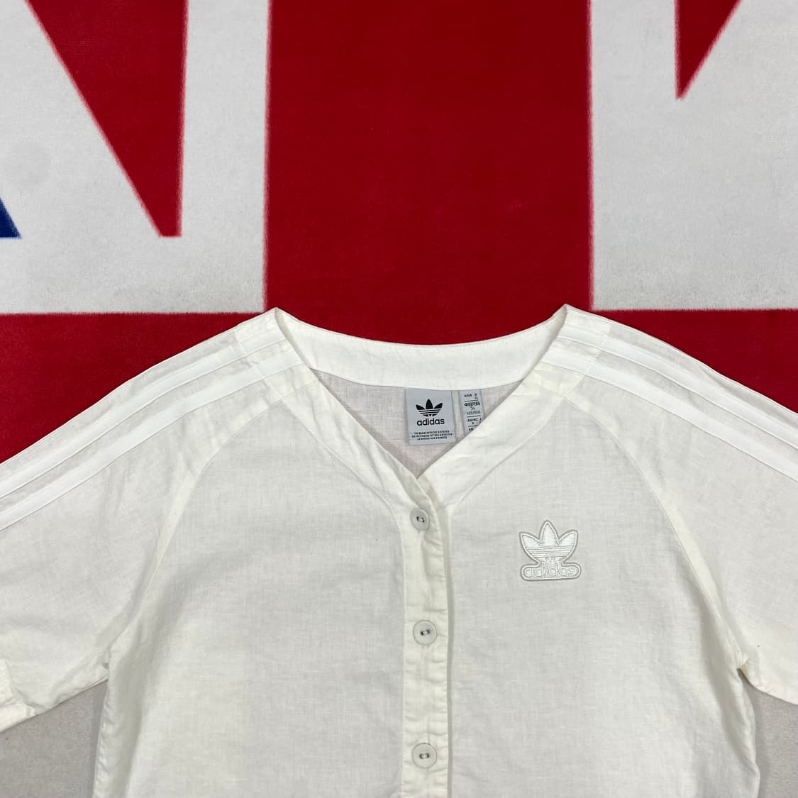 아디다스 베이스볼 반팔 린넨셔츠 여성 S  상품이미지3