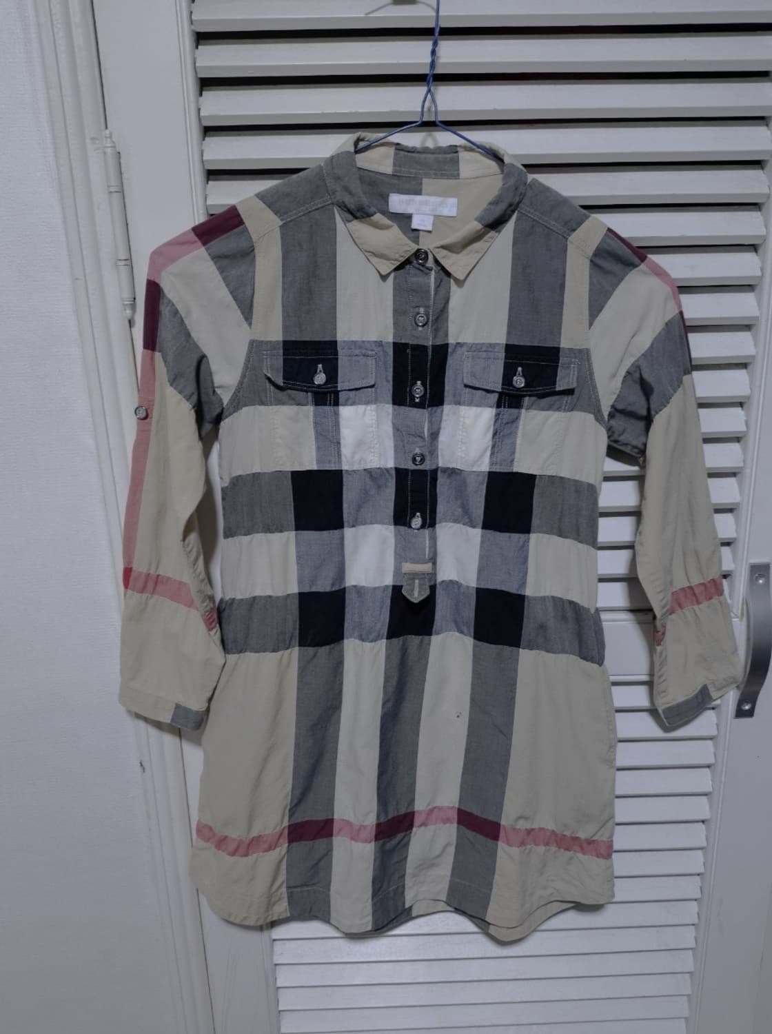 8Y 버버리 키즈 체크셔츠 원피스 상품이미지1