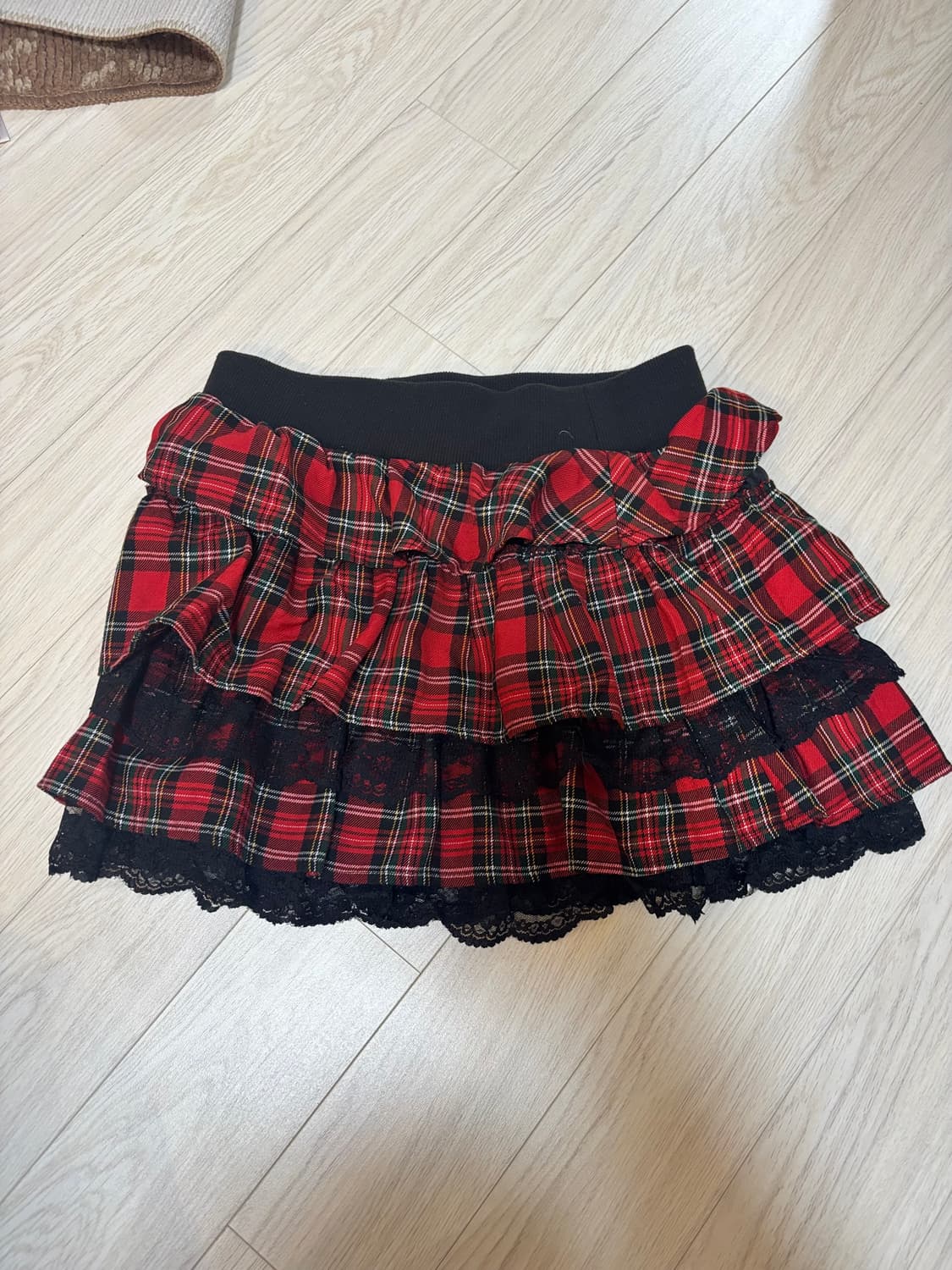 (착샷O)락시크 레드체크 치마  상품이미지2