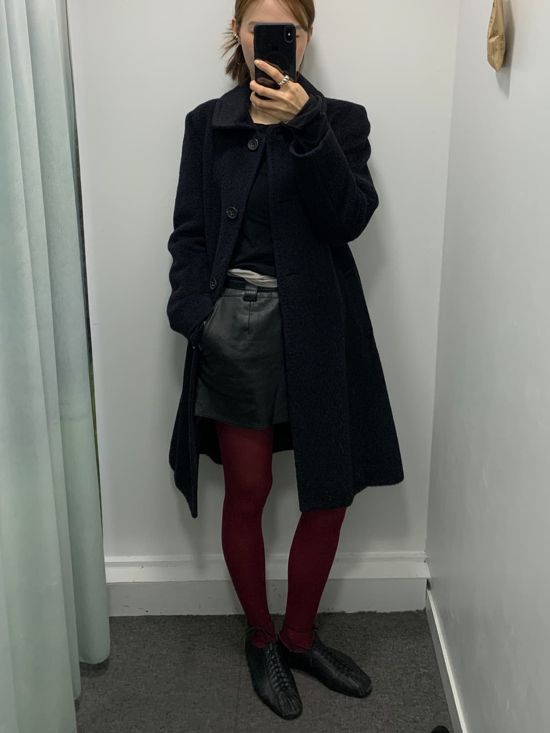 크로커다일 수리 알파카 블랙 롱코트 상품이미지3