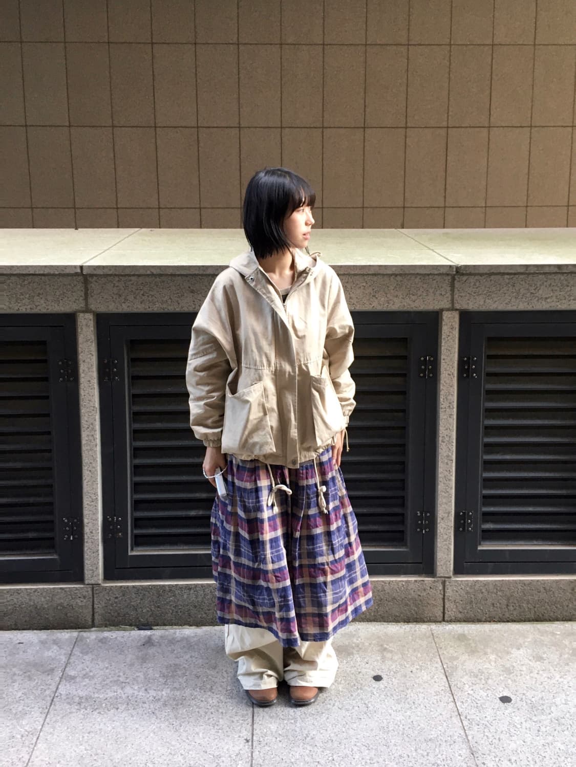 Beams check skirt 상품이미지2