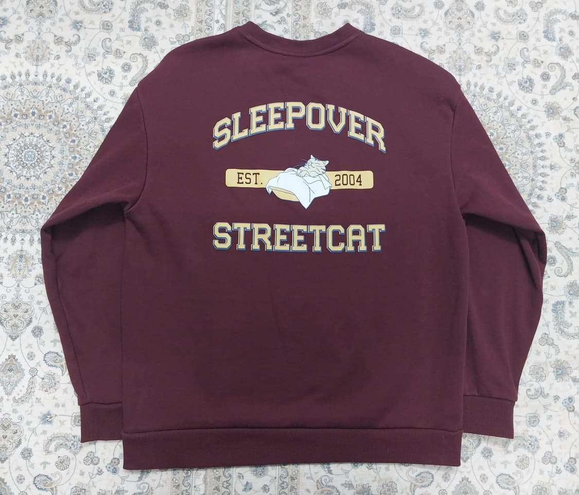 코숏 플리스 버건디 맨투맨 XL 상품이미지2