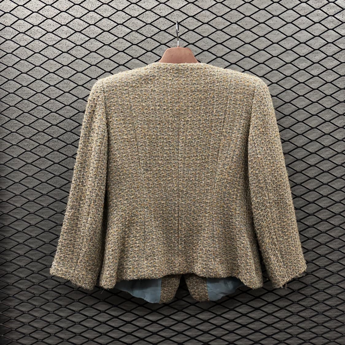 JPN VINTAGE 트위드 크롭 울자켓 3버튼 히든포켓 숄더패드 디테일 상품이미지3