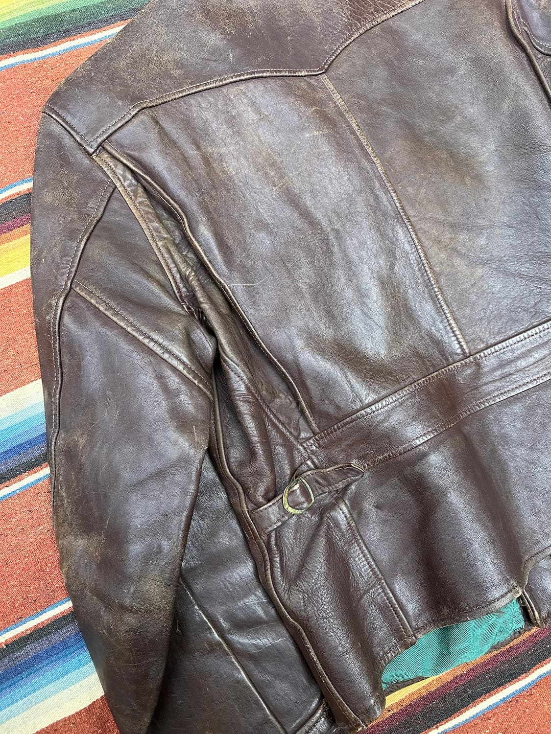 40s USA Horse Hide Rider Jacket 상품이미지7