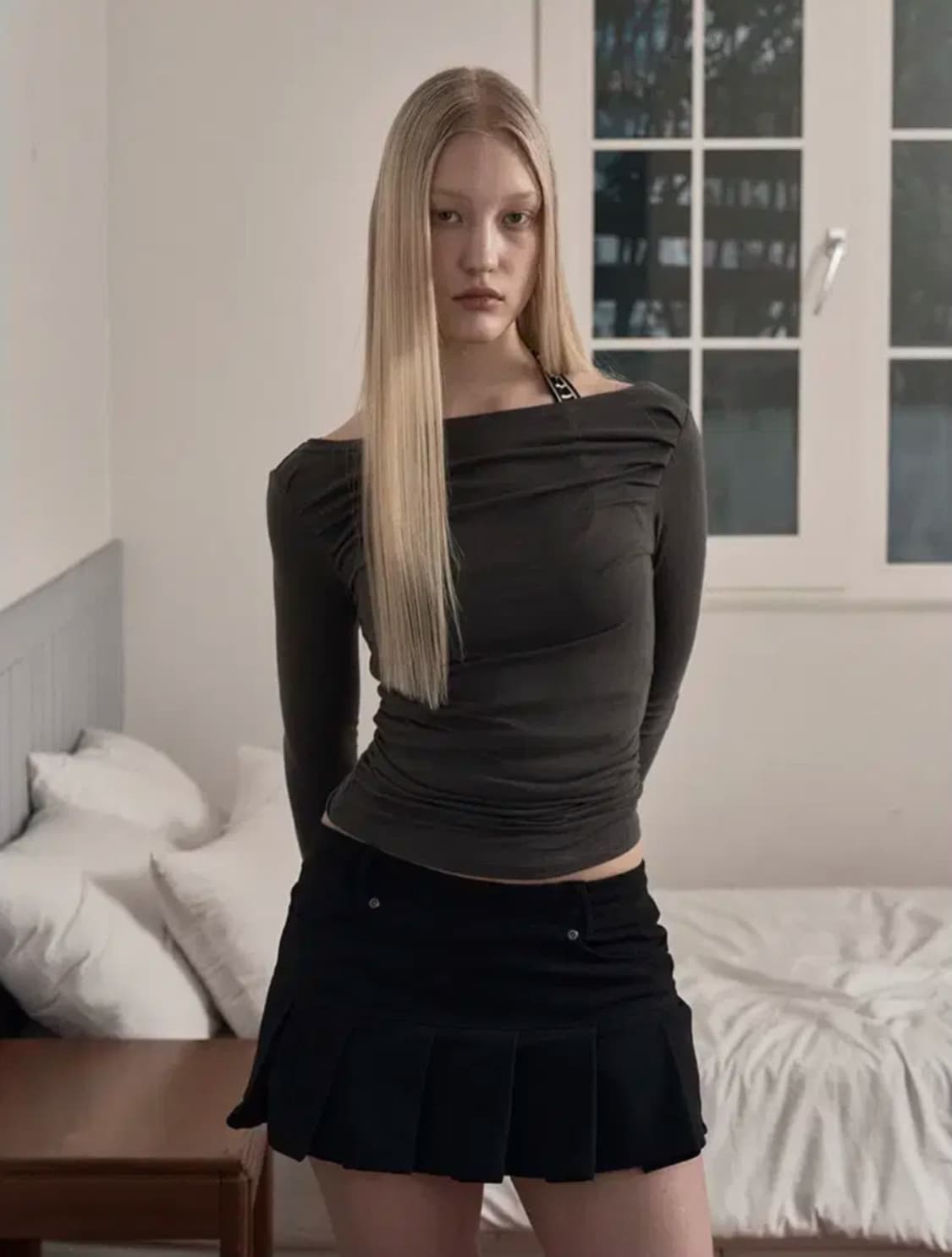 플리즈노팔로우 리사탑 차콜 상품이미지1