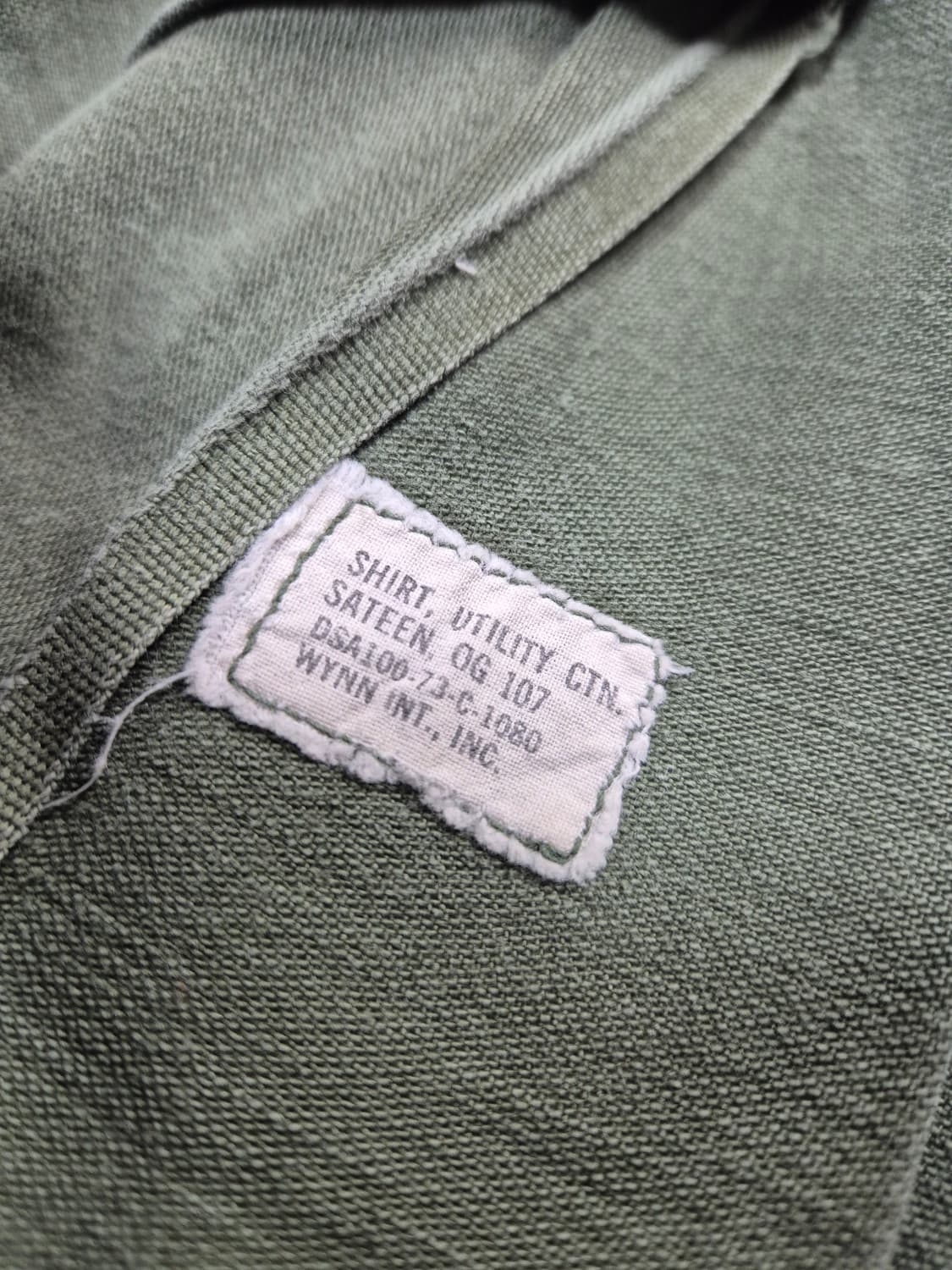 70s 미군 OG107 사틴 셔츠 상품이미지7
